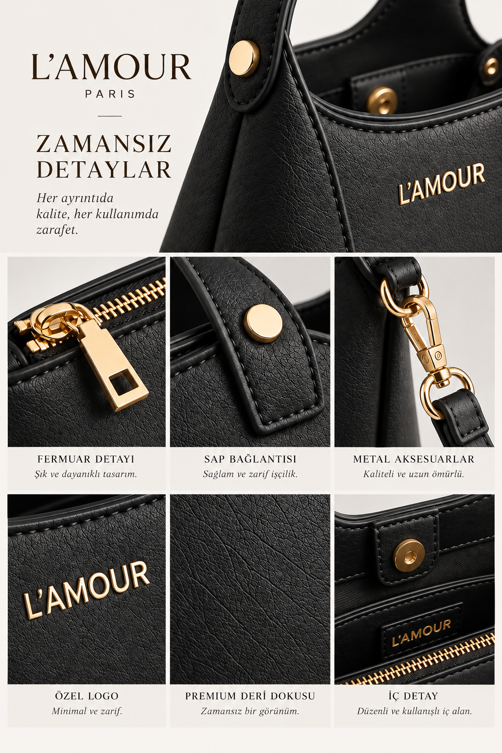L’AMOUR Nova 2’li Set Siyah